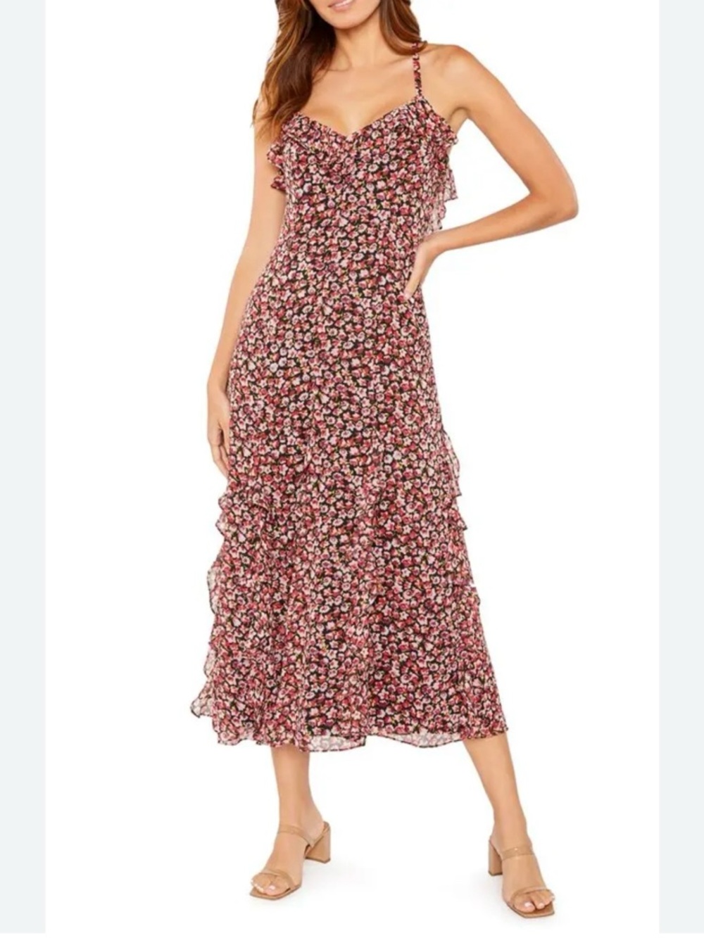 Likely Floral Backless Dress - Pink and Black